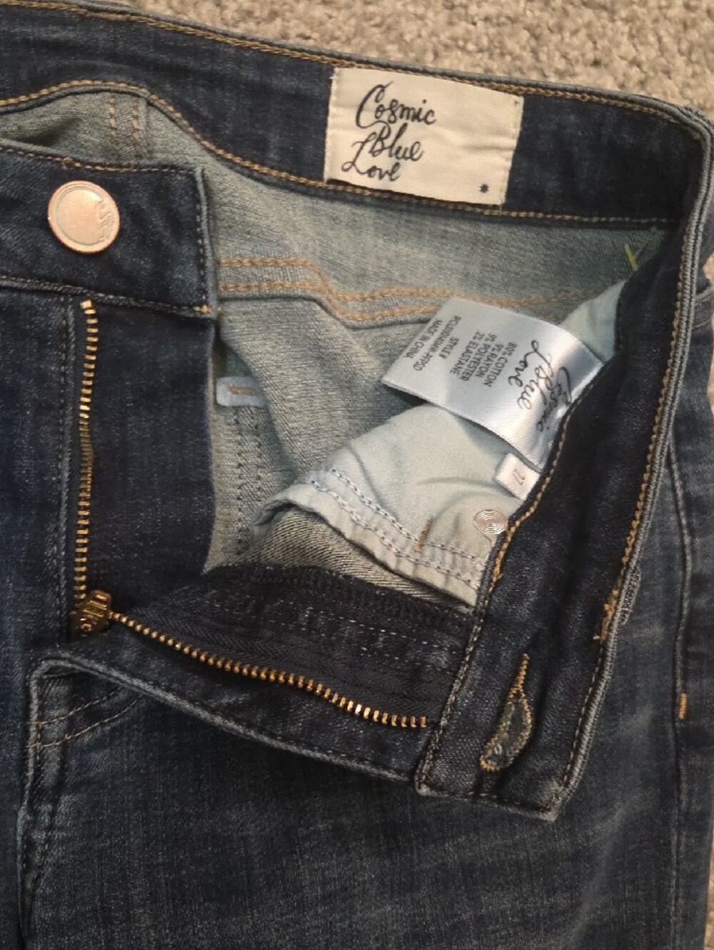 Cosmic Blue Love Women's Dark Blue Ellie Straight Jeans 27 Waist 29L - Picture 9 of 11
